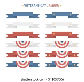 Veterans day ribbon. flat design 