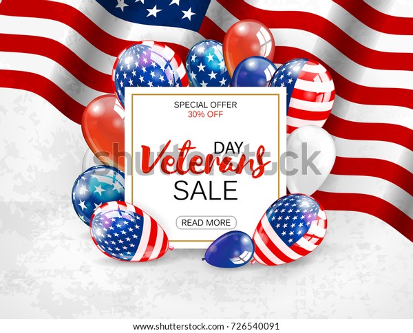 Veterans Day Clipart Banner - Veterans Day Sale Banner Template Design Stock Vector Royalty Free 726540091