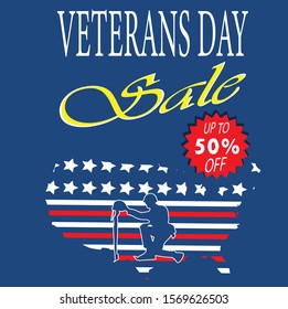 veterans day  sale discount banner template promotion.editable text
