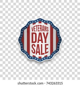 Veterans Day Sale greeting Emblem with Text