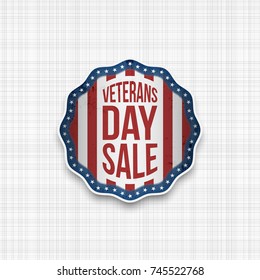 Veterans Day Sale realistic Emblem