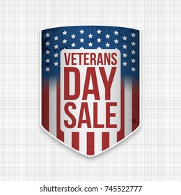 Veterans Day Sale realistic Shield