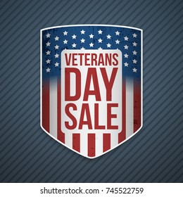 Veterans Day Sale Text on Shield