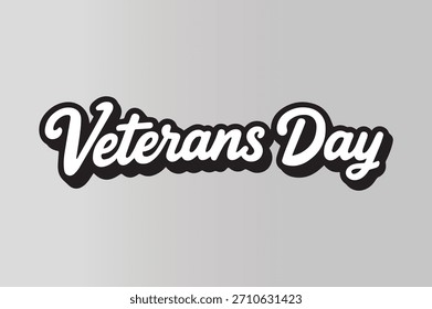 Letras de guion del Día de los Veteranos con contorno retro