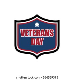 Veterans Day shield emblem. US military holidayl logo
