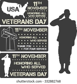 veterans day sign illustration design over a blank background