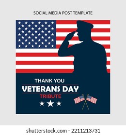 Veterans day social media post design