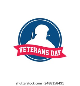Veterans Day with a soldier silhouette