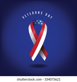 Veterans Day stars and stripes ribbon design EPS 10 