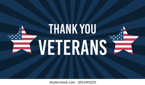 Veterans Day. Thank you Veterans. Honoring all who served. USA flag. Vector