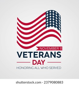 Veterans Day Tribute with American Flag, Saluting Soldier, and Gratitude for Service. Vector template for background, banner, card, poster design.