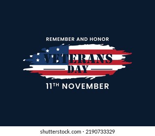 Veterans Day Typography USA flag Vector T-shirt Design 
