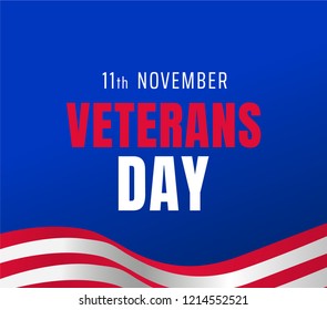 Veterans day in USA 11th november. Veterans day greeting card vector illustration