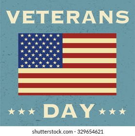 Veterans Day in USA. Background with a flag