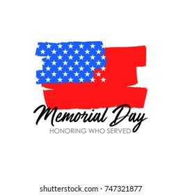 Veterans day with USA flag background. Memorial day poster design. Honoring all who served