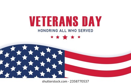 Veterans Day. USA holiday. Vector illustration .Honoring all who served.