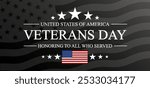 Veterans Day USA respect and honor concept on flag background