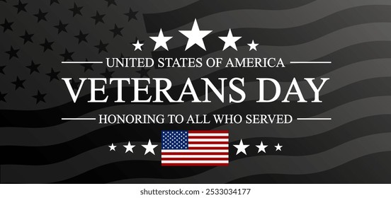 Veterans Day USA respect and honor concept on flag background