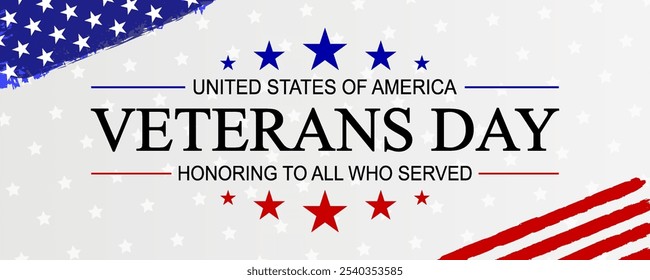 Veterans Day USA respect and honor concept on flag background