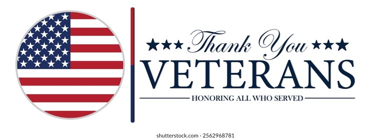 Veterans day USA, Thank You. Suitable for greeting card, poster and banner. Vector illustration.