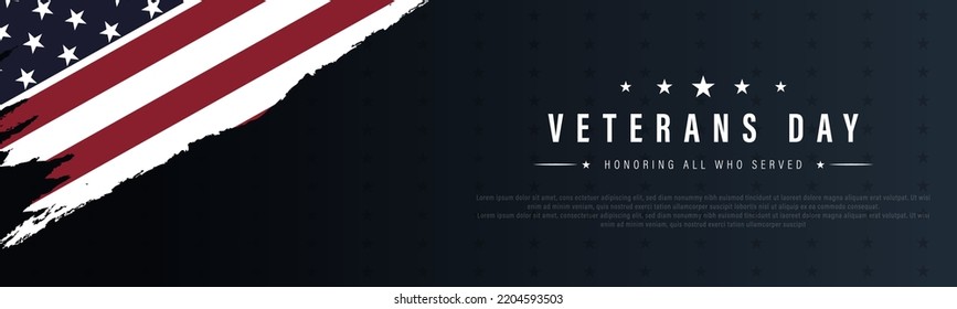 Veterans day USA, vector illustration Honoring all who served. November 11