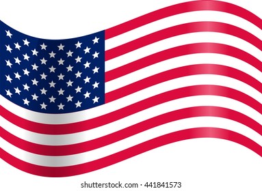 Veterans day USA  Waving American flag. Presidents day. Vector Illustration. Veterans day USA Stripes and Stars