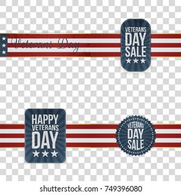 Veterans Day vector Badges Set