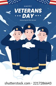 Ilustración del concepto vectorial del día de los veteranos