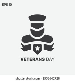 "Veterans day" vector icon illustration. Premium quality. 