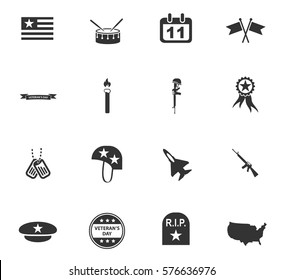 veterans day vector icons for user interface design