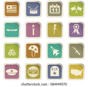 veterans day vector icons for user interface design
