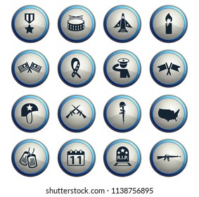 veterans day vector icons for web and user interface design
