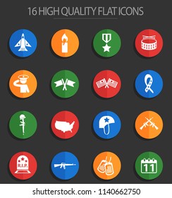 veterans day vector icons for web and user interface design
