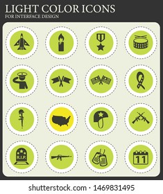 veterans day vector icons for web and user interface design