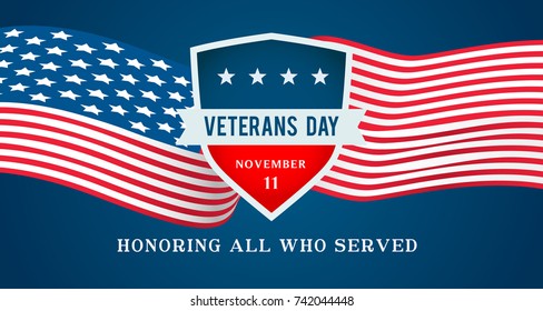 Veterans Day Vector Illustration Honoring All Stock Vector (royalty 