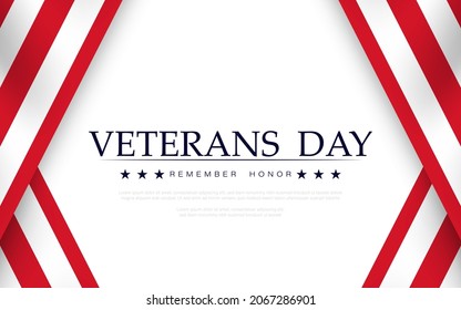 Veteran's day vector illustration with USA flag. November 11.