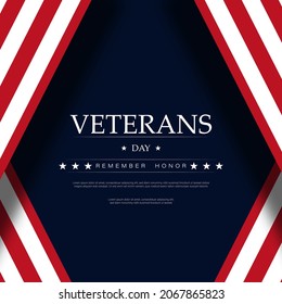 Veteran's day vector illustration with USA flag. November 11.