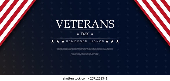 Veteran's day vector illustration with USA flag. November 11.