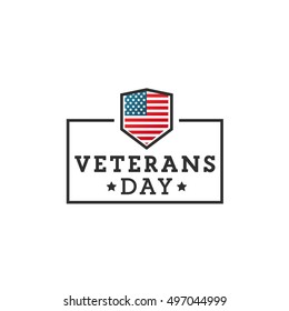 Veterans Day. Vector Label, Emblem, Banner.