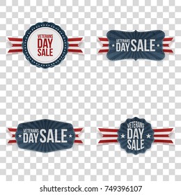 Veterans Day vector Labels Set