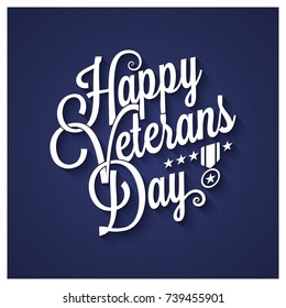 Veterans day vintage lettering background