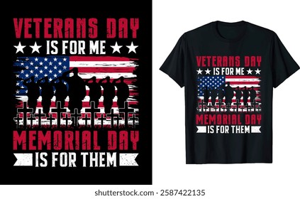 Veterans Day vs Memorial Day Independence Day Graphic T-Shirt Design