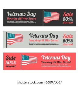 Veterans day web banner set