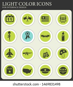 veterans day web icons for user interface design