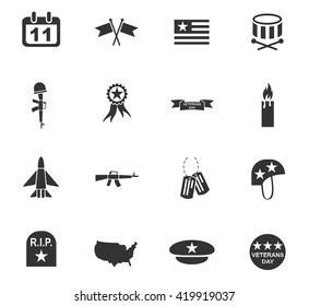 veterans day web icons for user interface design