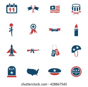 veterans day web icons for user interface design