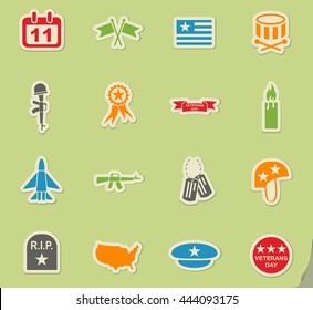 veterans day web icons for user interface design