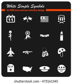 veterans day web icons for user interface design