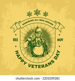 veterans days template shield vector