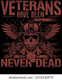 Los veteranos nunca han muerto en el diseño de camisetas veteranas